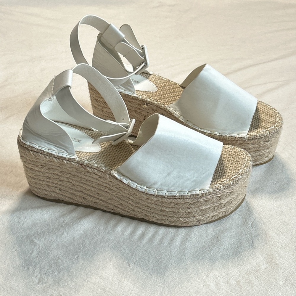 PrettyLittleThing White Platform Sandals